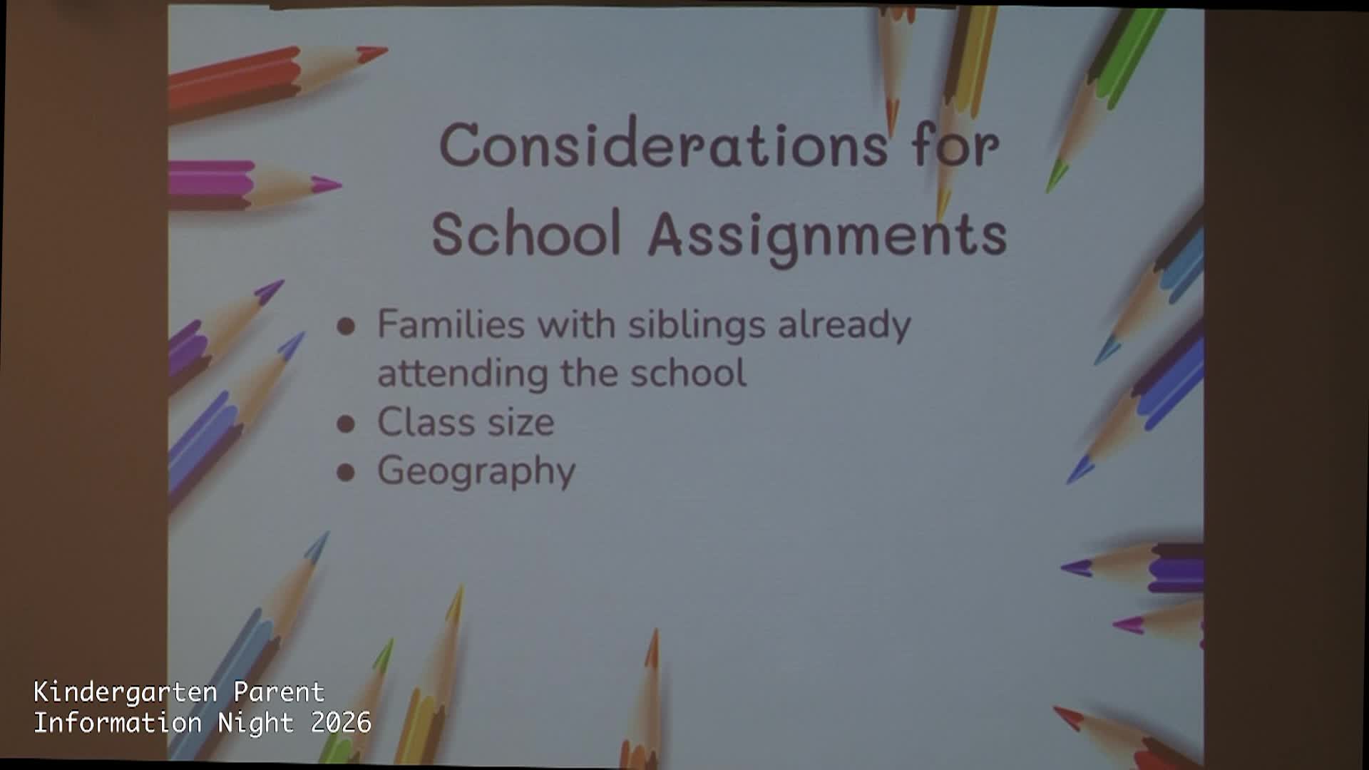 Kindergarten Parent Information Night 2026