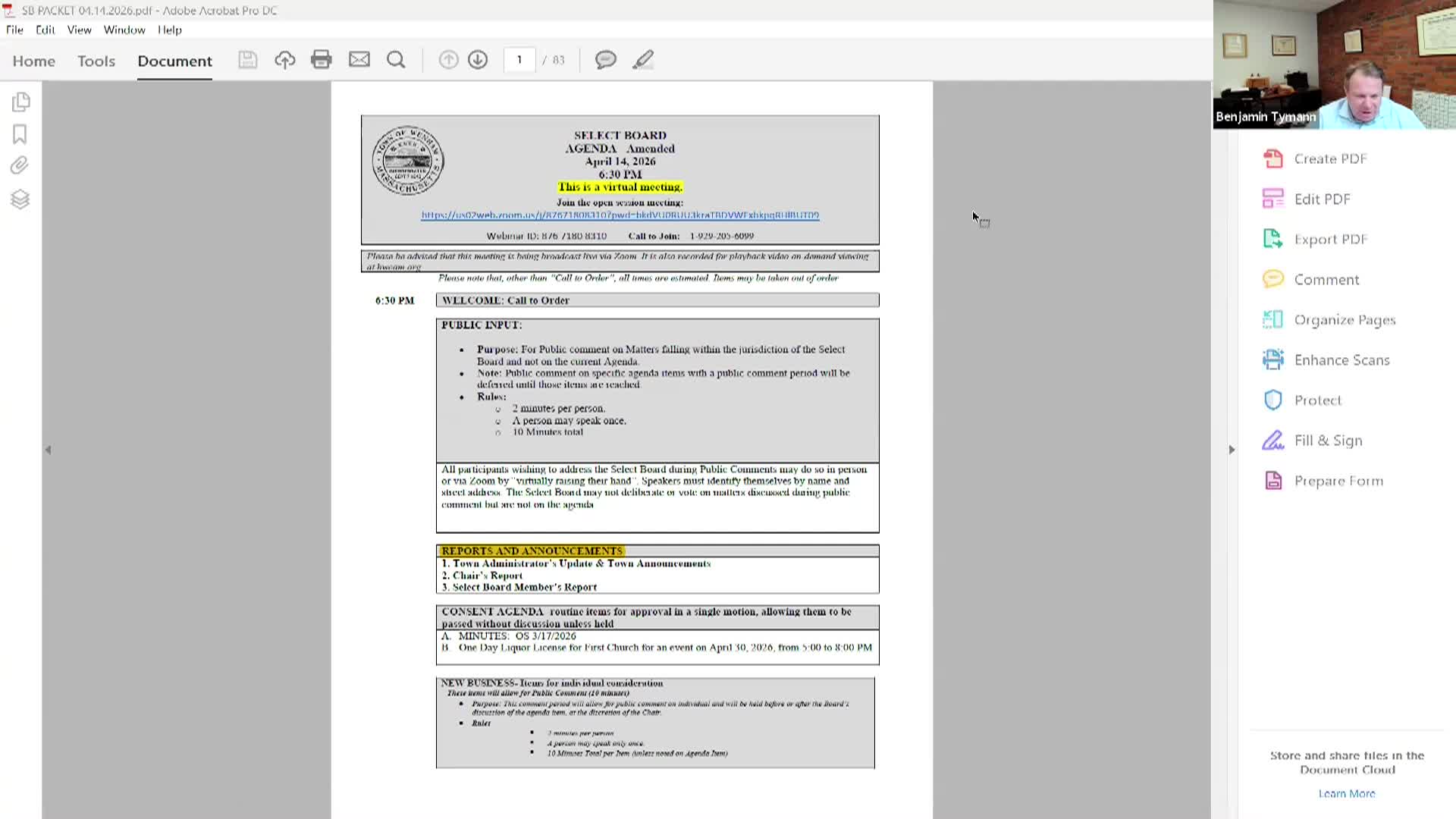Wenham Select Board 4.14.26