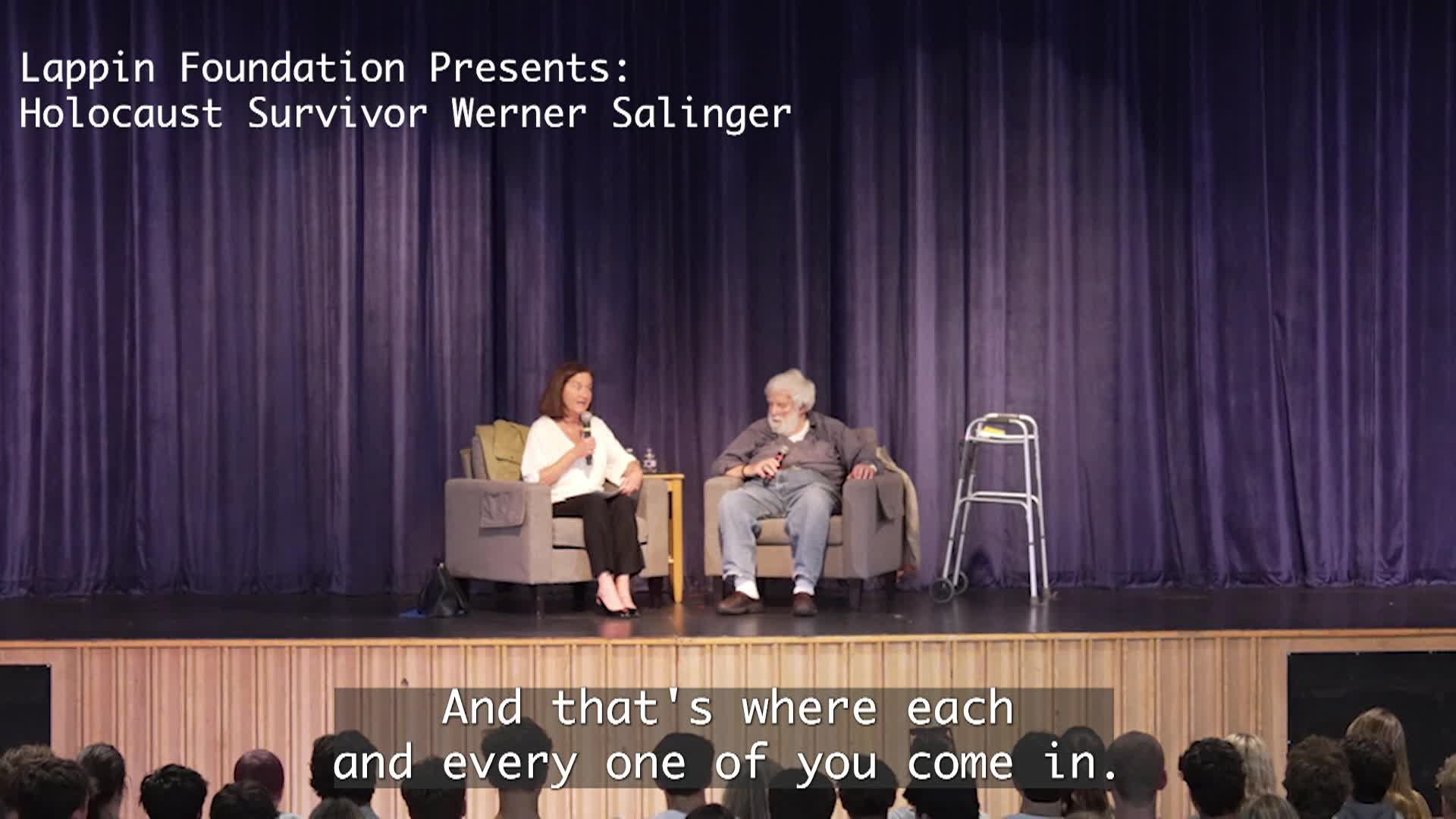 Lappin Foundation Presents Holocaust Survivor Werner Salinger
